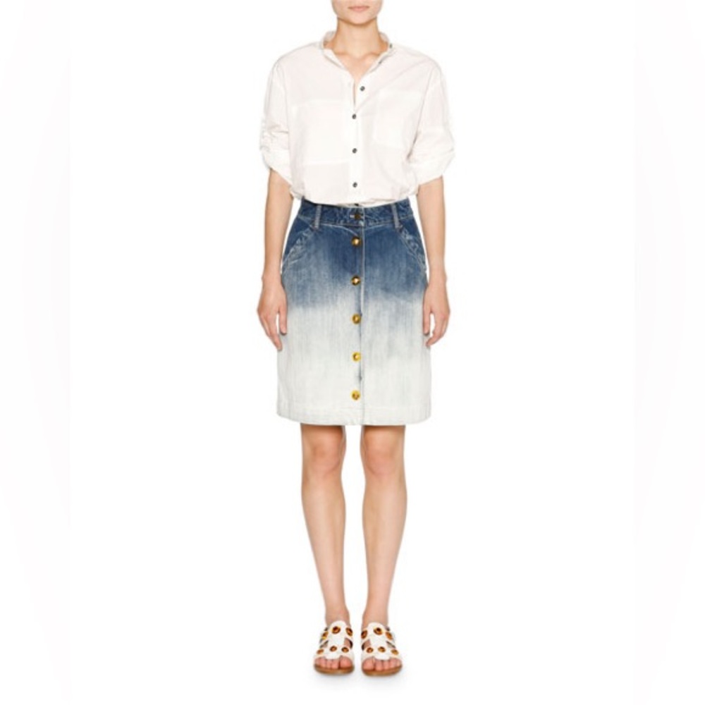 Tomas Maier Ombre Denim Skirt, Blue Size 2 NWOT